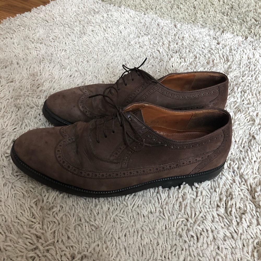 Men’s brown Italian leather Steeple Gate Oxford dress shoes. Good condition. 10